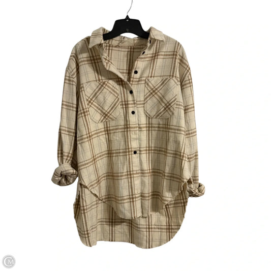 Jacket Shirt By Dress Up In Cream, Size: S