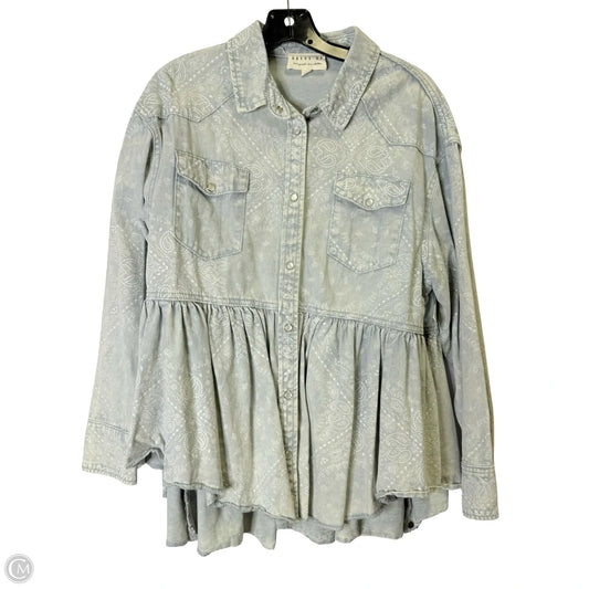 Jacket Shirt By Dress Up In Blue, Size: M