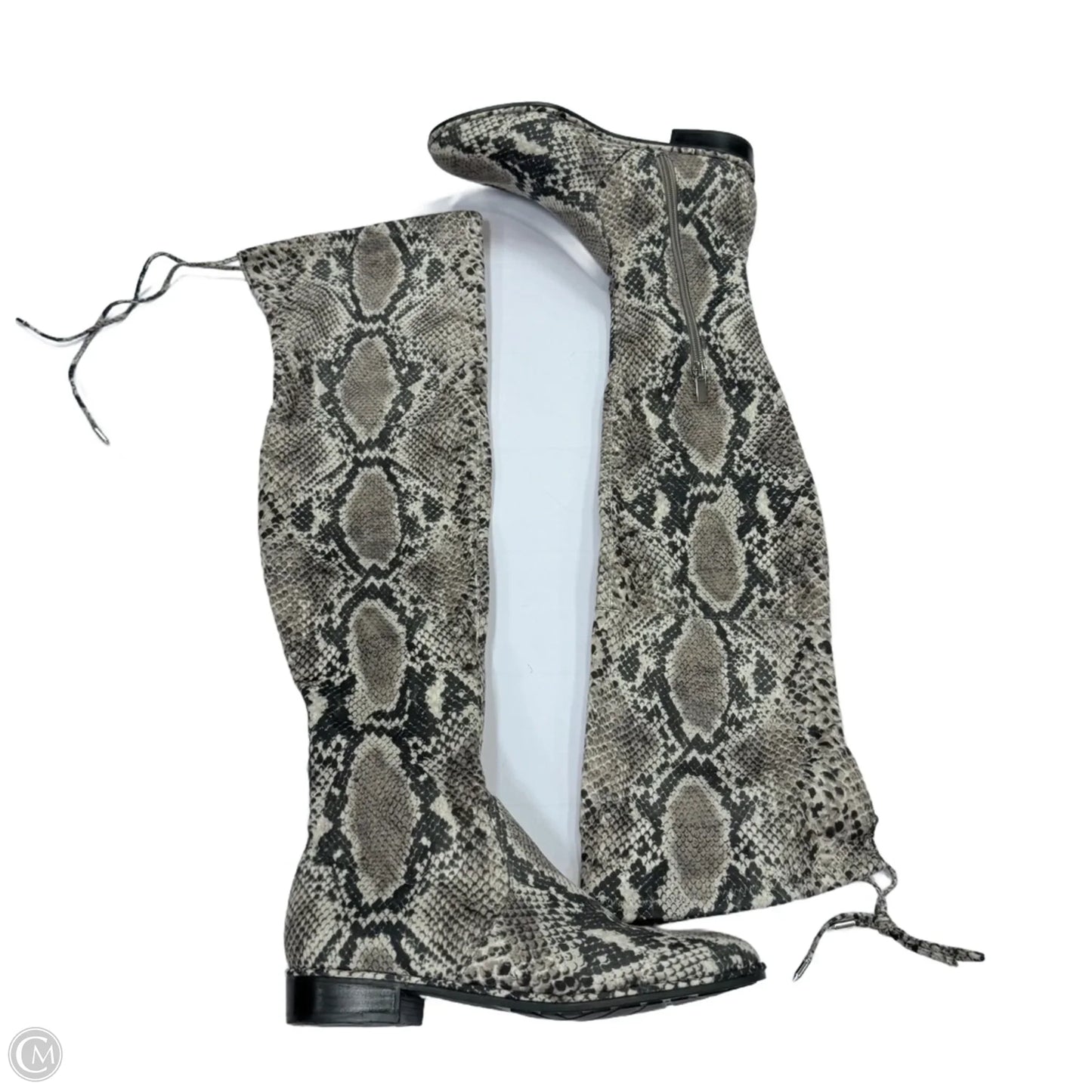 Boots Knee Flats By Marc Fisher In Snakeskin Print, Size: 8