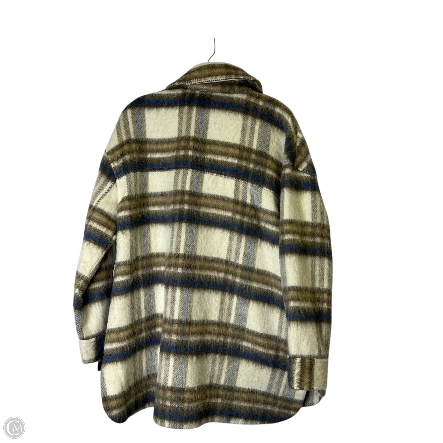 Jacket Faux Fur & Sherpa By Ana In Cream & Tan, Size: L