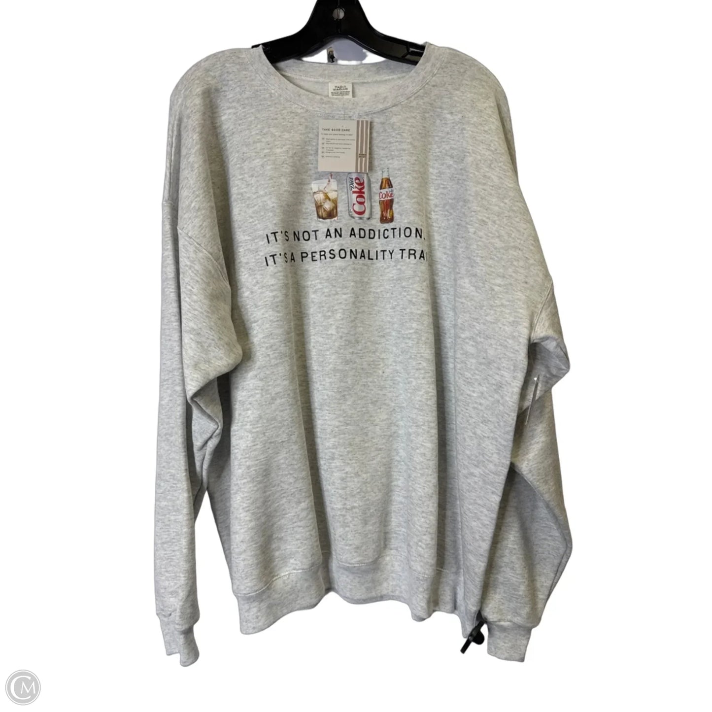 Sweatshirt Crewneck By Clothes Mentor In Grey, Size: Xl