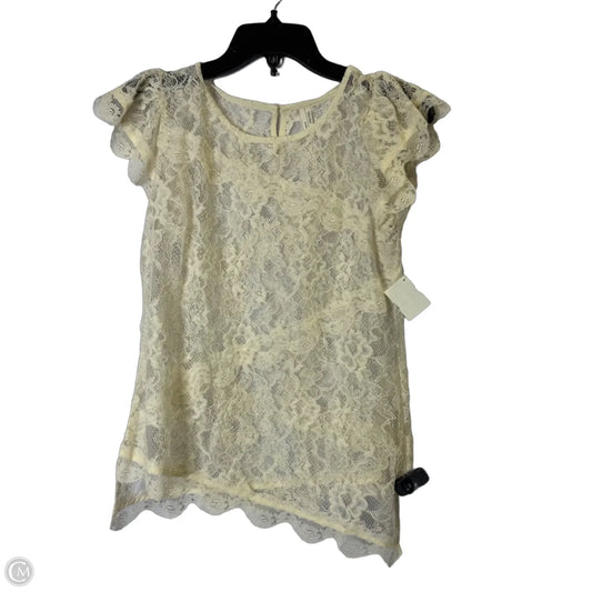 Top Short Sleeve By Anthropologie In Cream, Size: Xxs