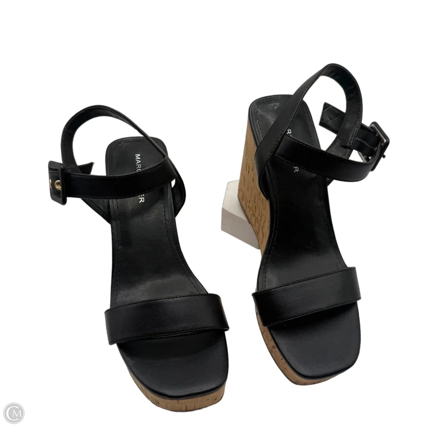 Sandals Heels Wedge By Marc Fisher In Black, Size: 8
