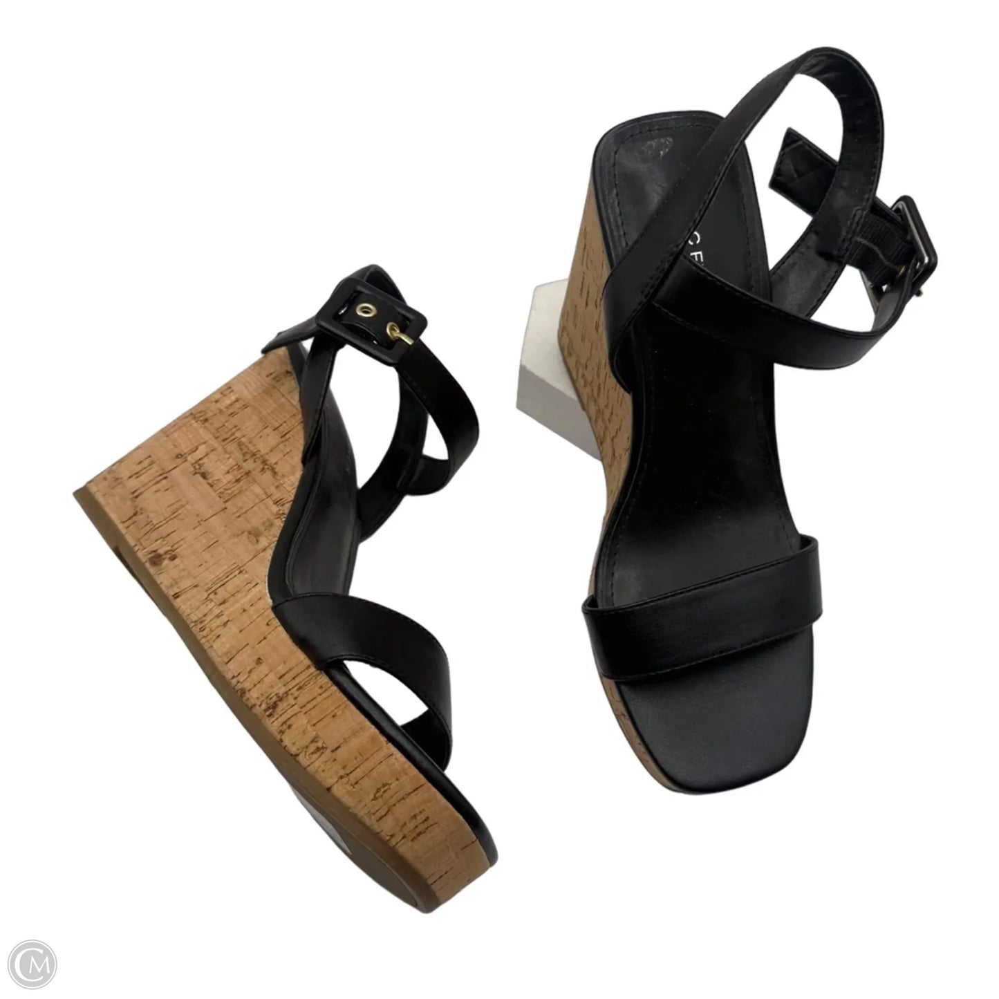 Sandals Heels Wedge By Marc Fisher In Black, Size: 8