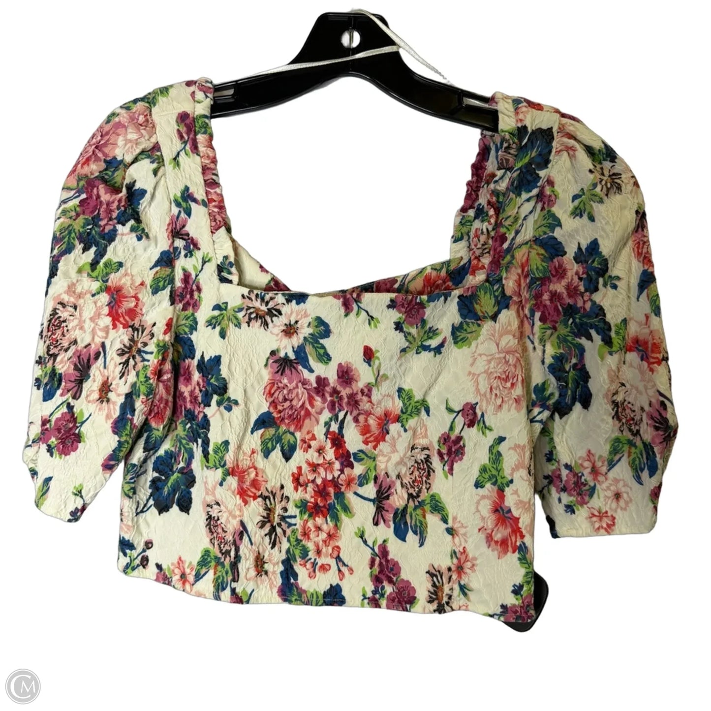 Top Short Sleeve By Zara In Floral Print, Size: Xl