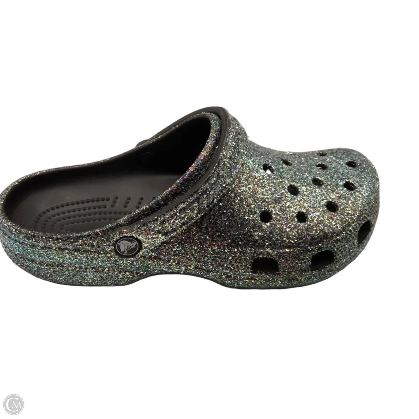 Shoes Flats By Crocs In Silver, Size: 11