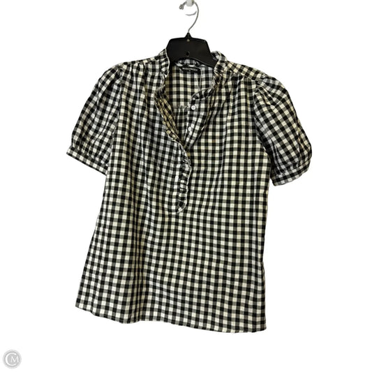 Top Short Sleeve By Clothes Mentor In Black & White, Size: M