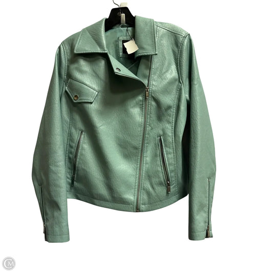 Jacket Moto By Lane Bryant In Blue, Size: 10