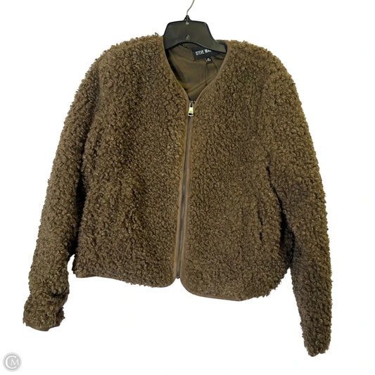 Jacket Faux Fur & Sherpa By Steve Madden In Brown, Size: M