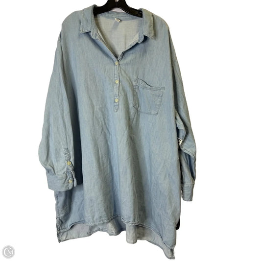 Top Long Sleeve By Old Navy In Blue Denim, Size: 4x