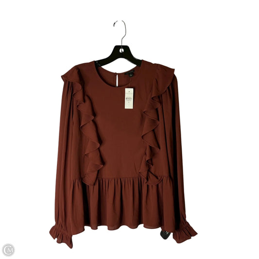 Top Long Sleeve By Ann Taylor In Red, Size: M