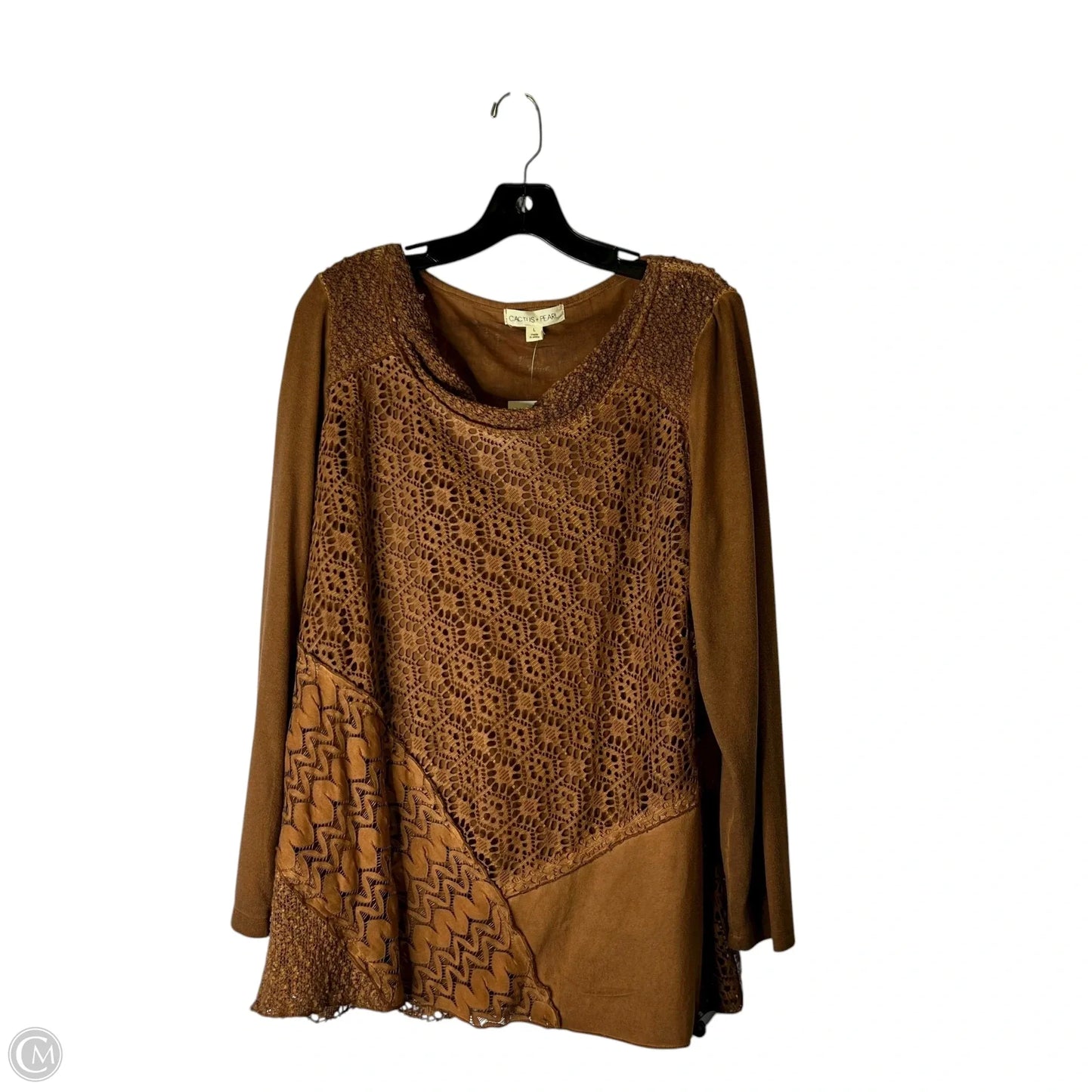 Top Long Sleeve By Clothes Mentor In Brown, Size: L