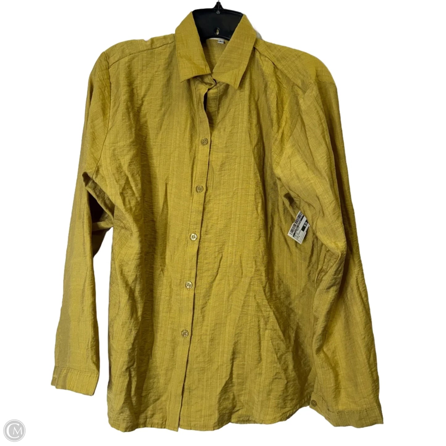 Top Long Sleeve Basic By Clothes Mentor In Yellow, Size: L