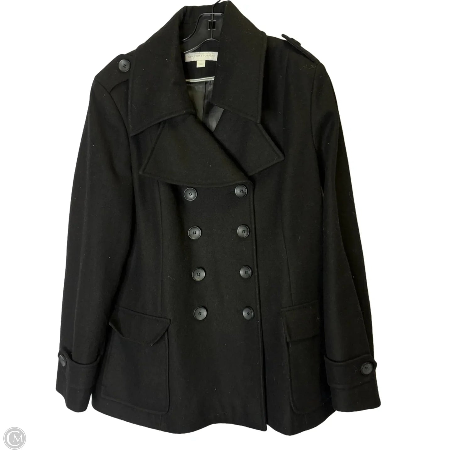 Coat Peacoat By New York And Co In Black, Size: Xl