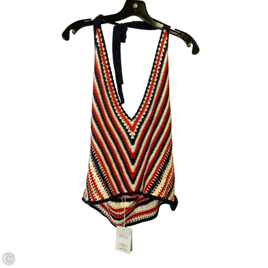 Top Sleeveless By Clothes Mentor In Red & White, Size: L