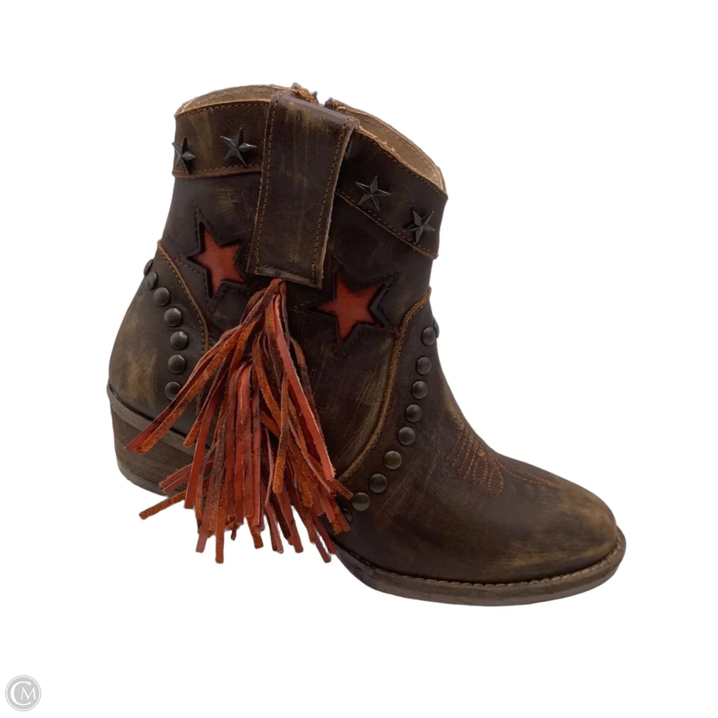 Boots Western By Clothes Mentor In Brown & Orange, Size: 7