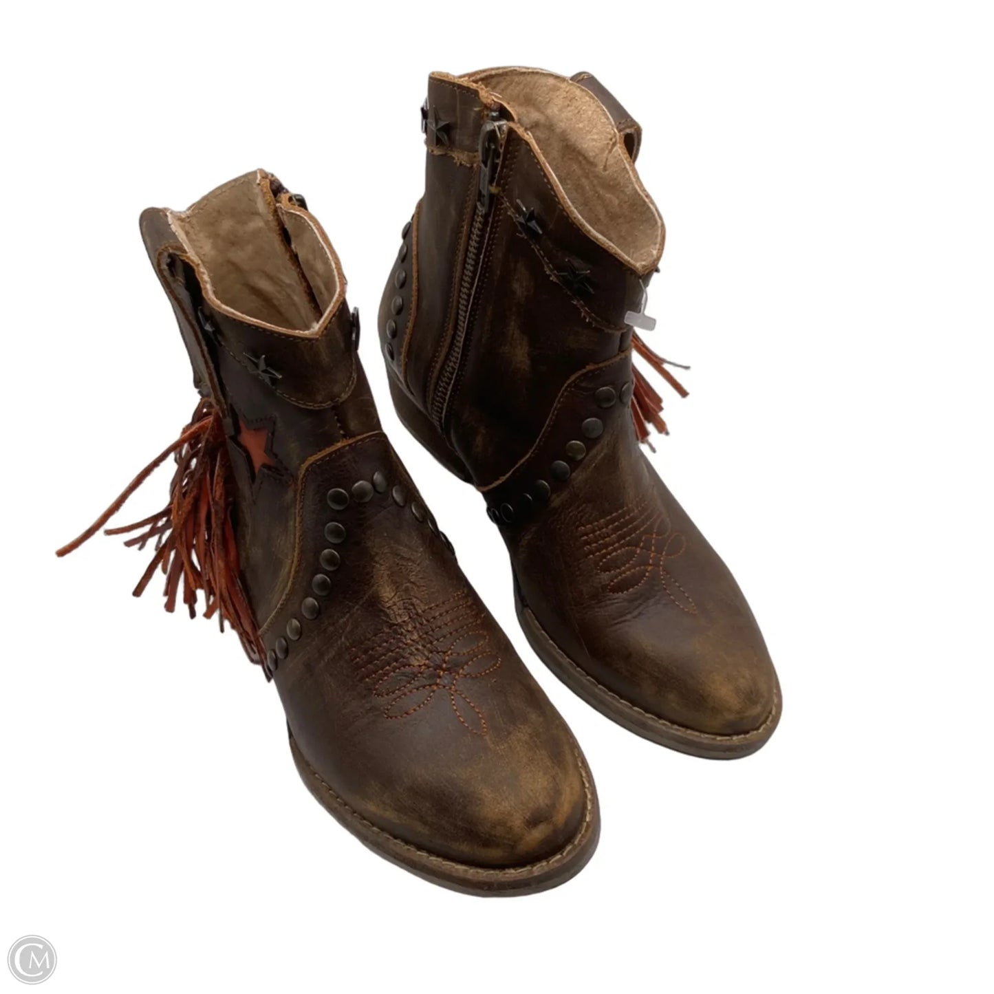 Boots Western By Clothes Mentor In Brown & Orange, Size: 7
