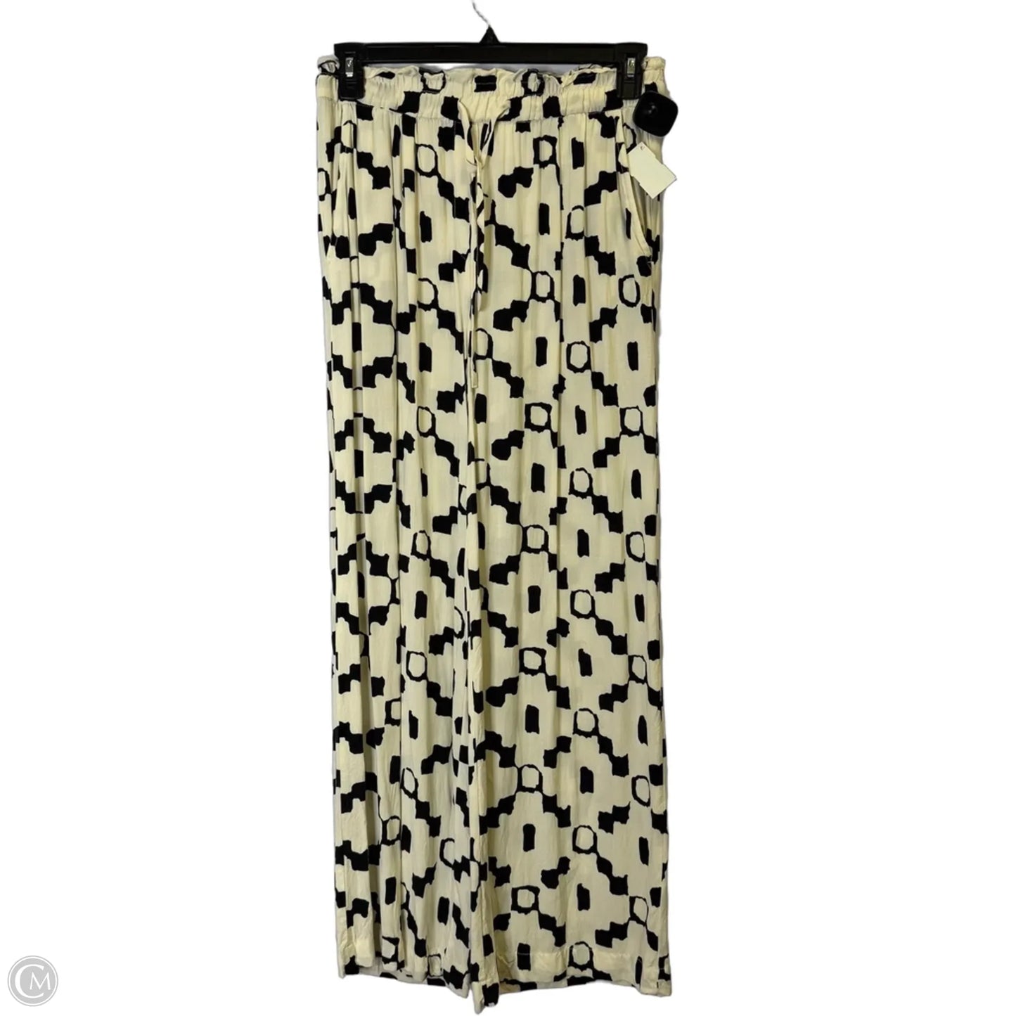 Pants Wide Leg By H&m In Black & Cream, Size: 10