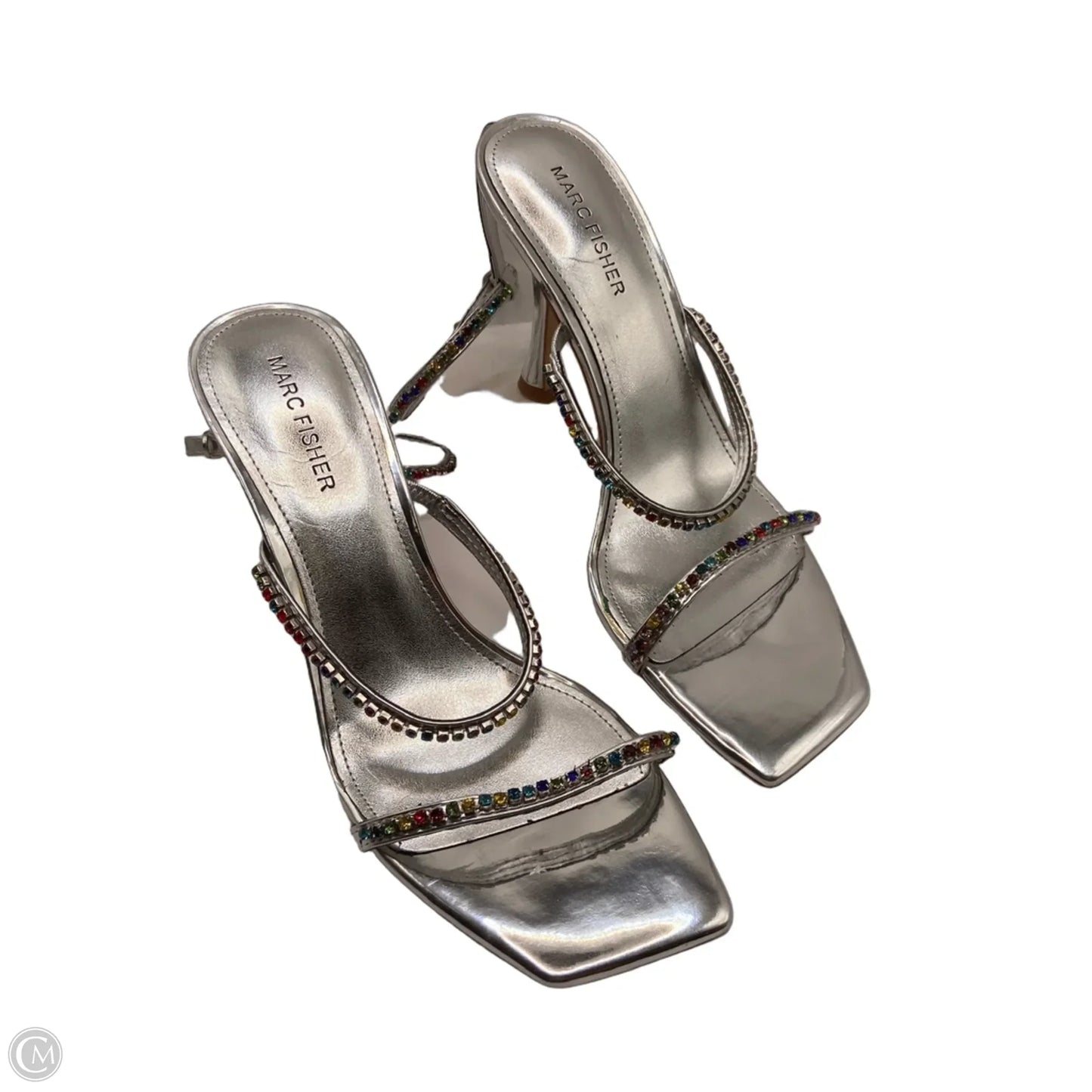 Shoes Heels Stiletto By Marc Fisher In Silver, Size: 9.5