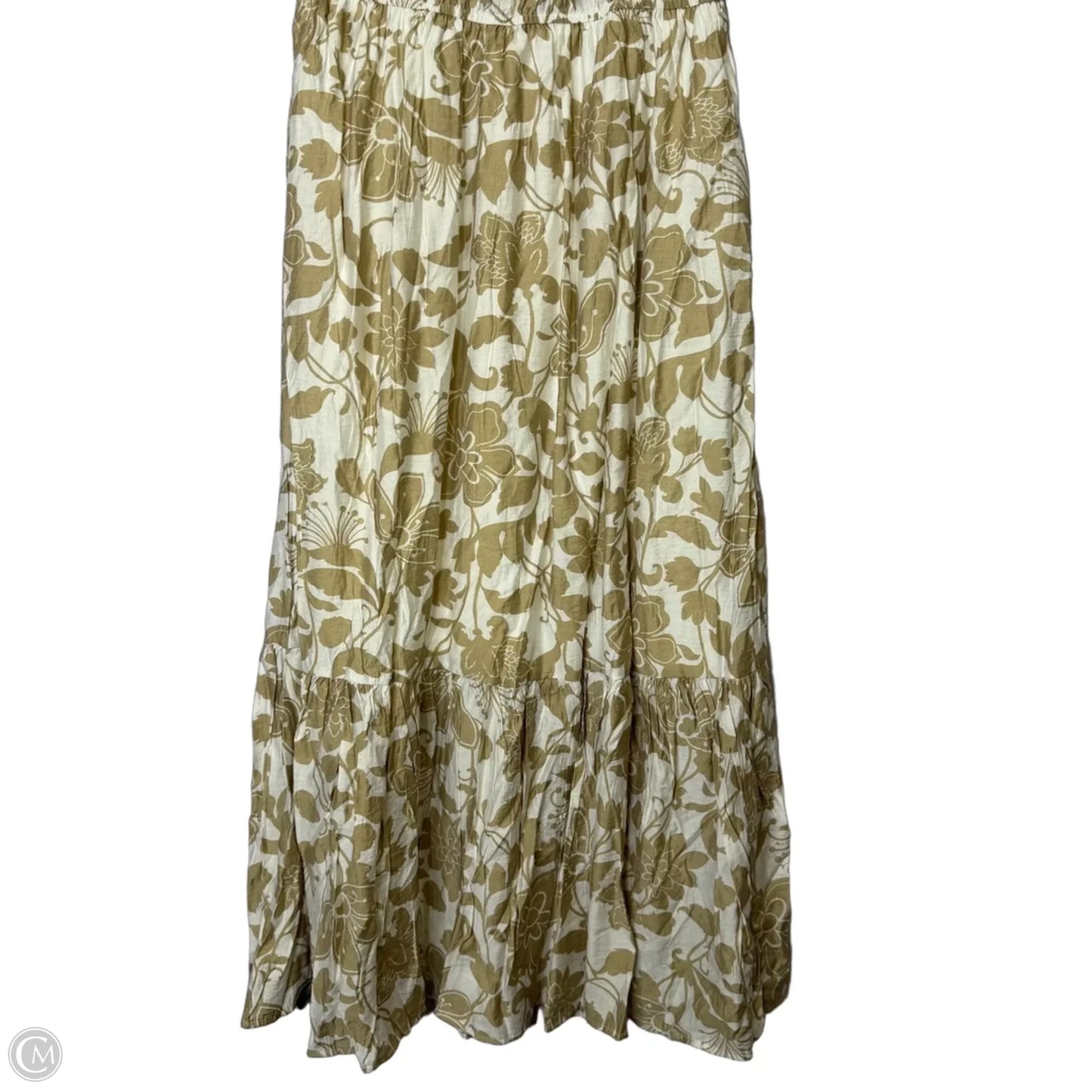 Dress Casual Midi By Clothes Mentor In Tan & White, Size: M