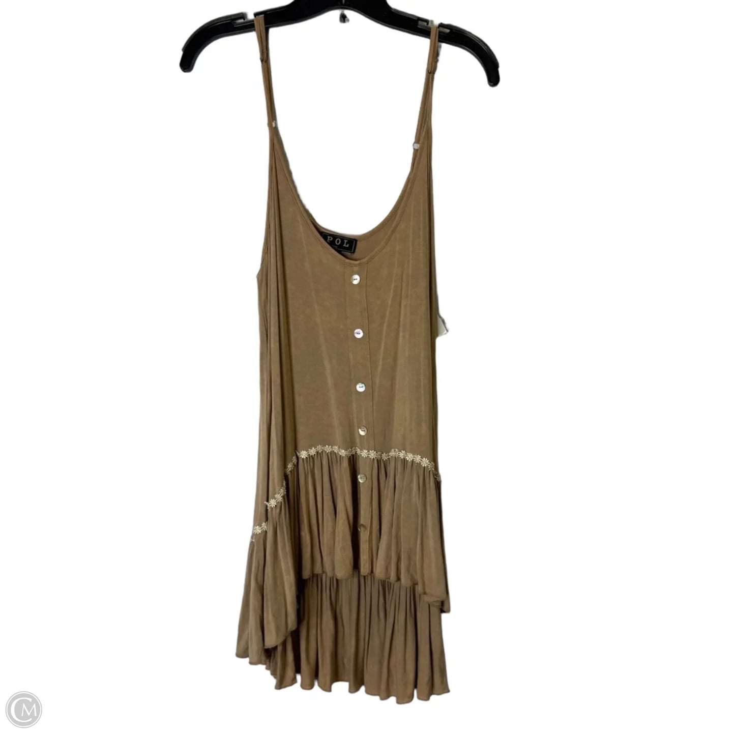 Top Sleeveless By Pol In Tan, Size: M