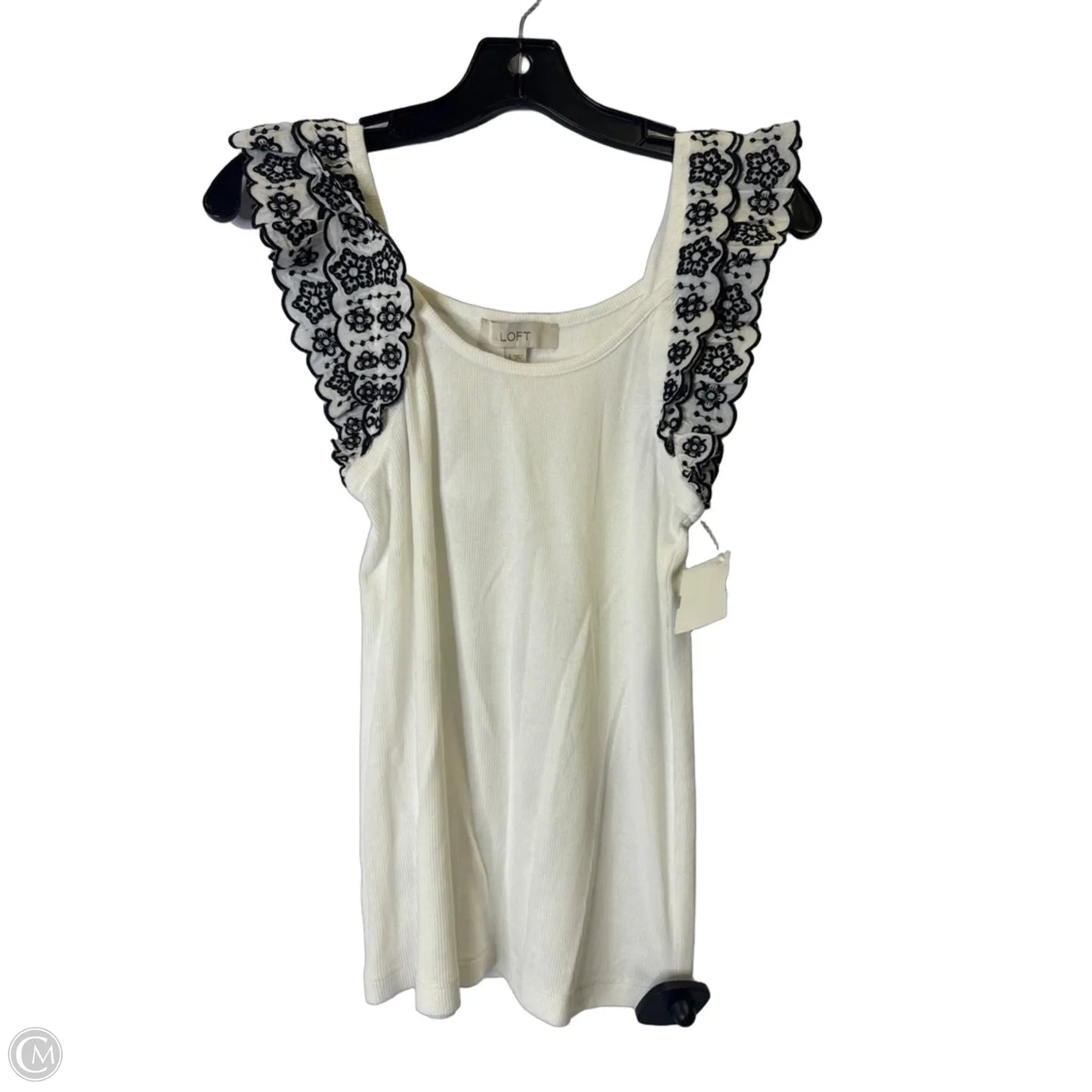Top Sleeveless By Loft In White, Size: S