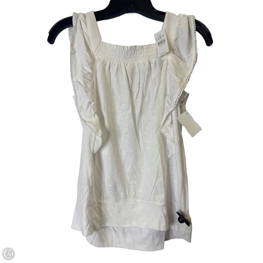 Top Sleeveless By Loft In White, Size: S