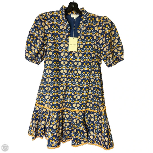 Dress Casual Short By Entro In Blue & Yellow, Size: L