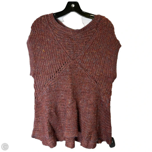Sweater Short Sleeve By Free People In Maroon, Size: S