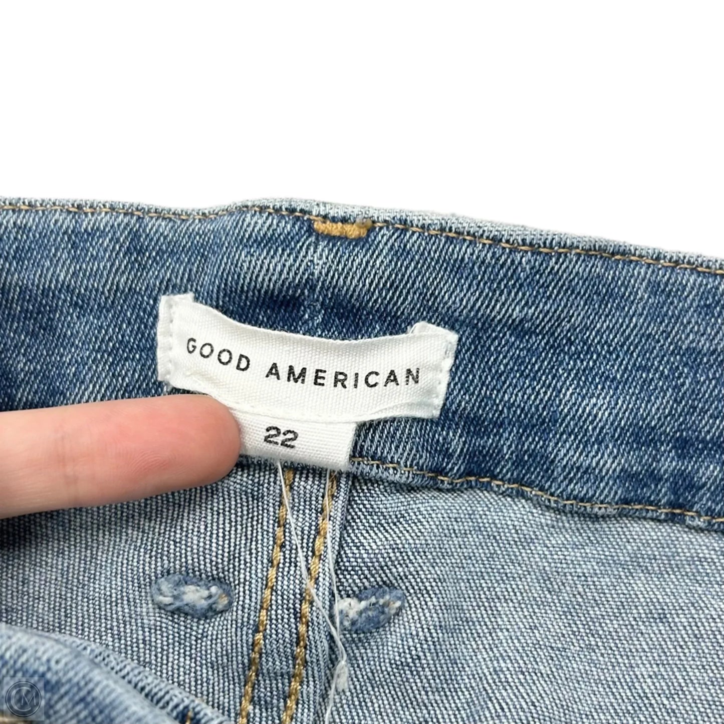Jeans Straight By Good American In Blue Denim, Size: 22