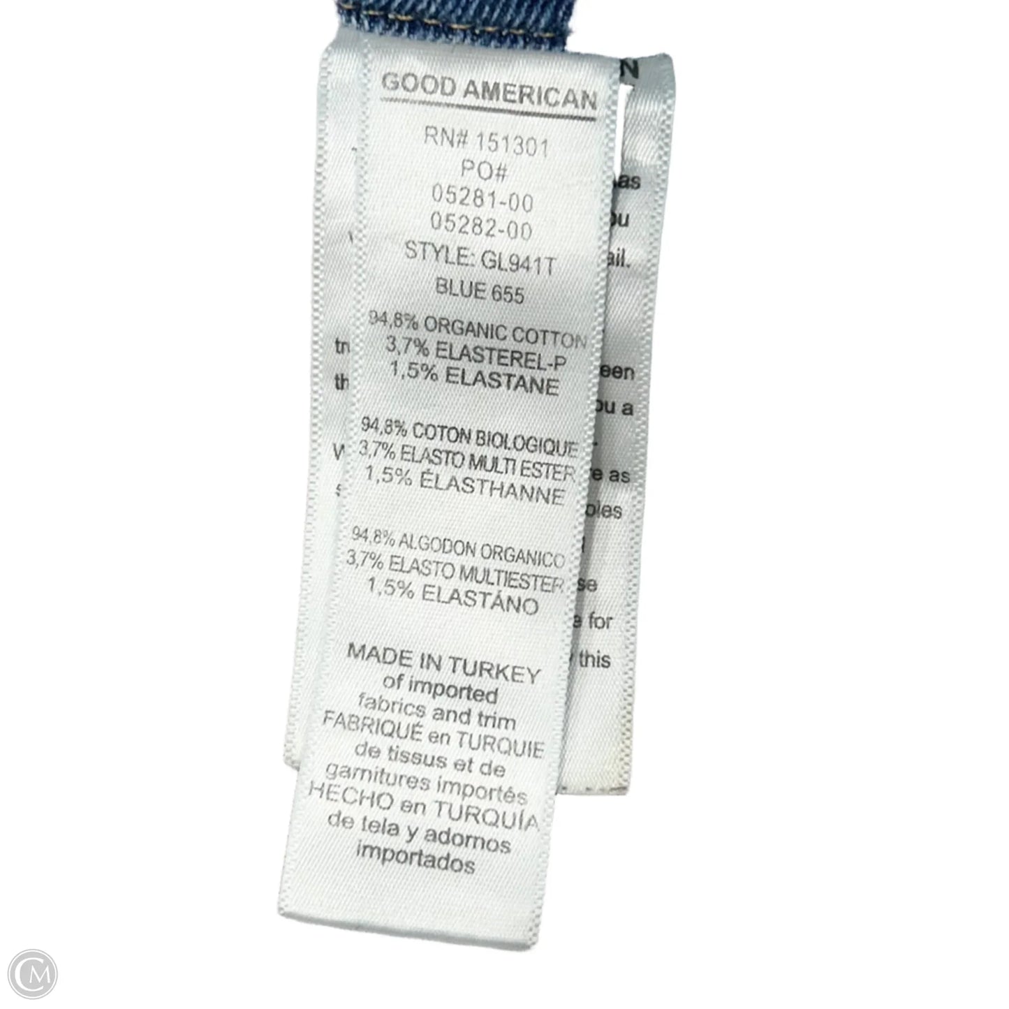 Jeans Straight By Good American In Blue Denim, Size: 22