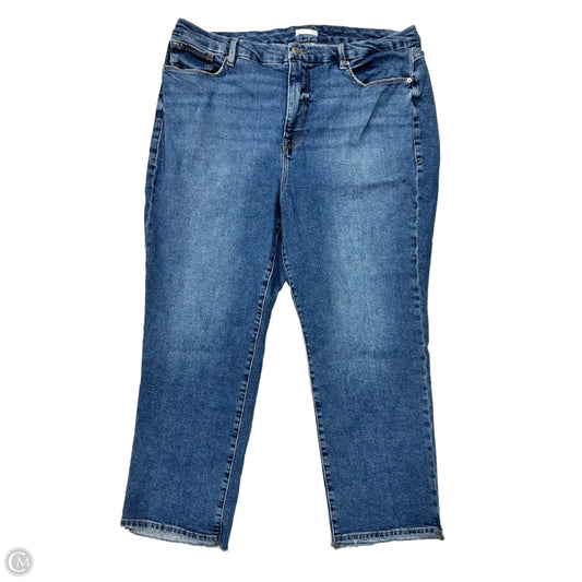 Jeans Straight By Good American In Blue Denim, Size: 18