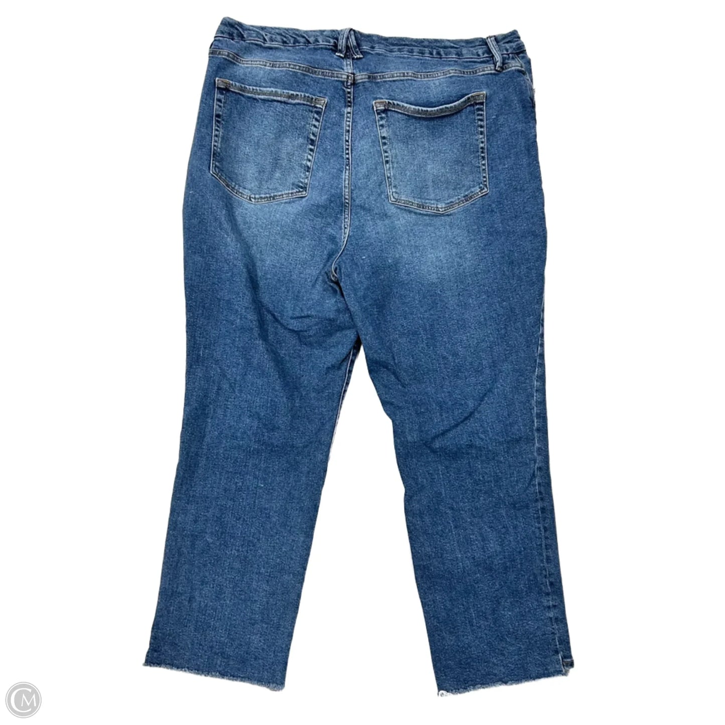 Jeans Straight By Good American In Blue Denim, Size: 18