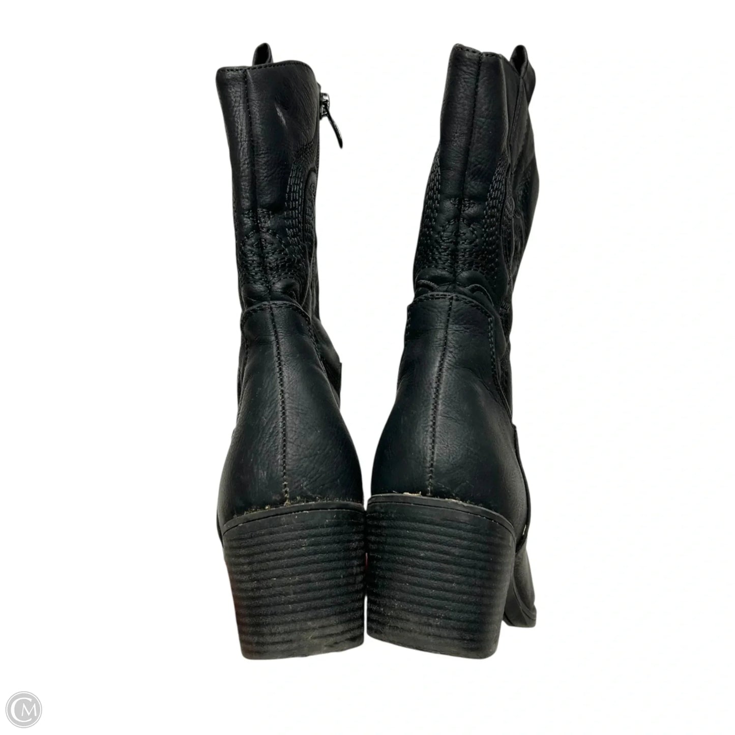 Boots Mid-calf Heels By Global Win In Black, Size: 7