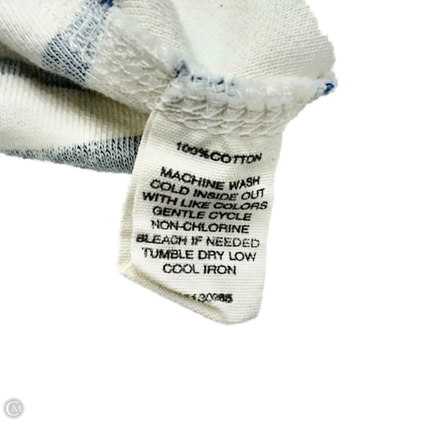 Top Long Sleeve By Per Se In Blue & White, Size: 1x