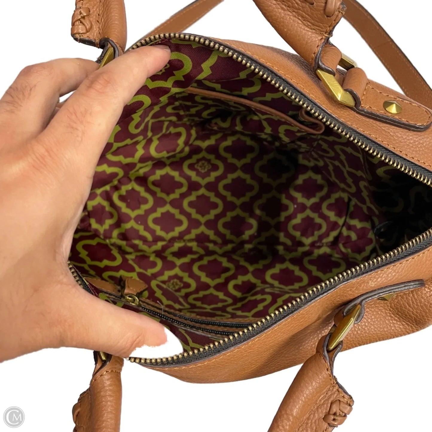 Handbag Leather By Oryany, Size: Medium