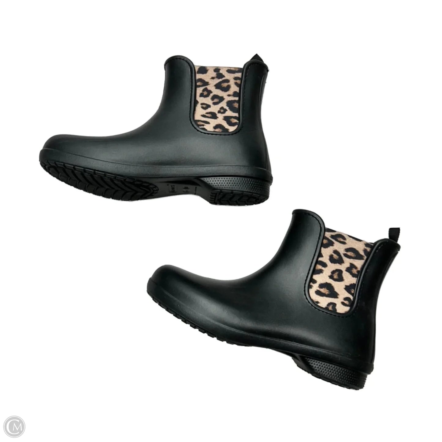 Boots Rain By Crocs In Black & Tan, Size: 11