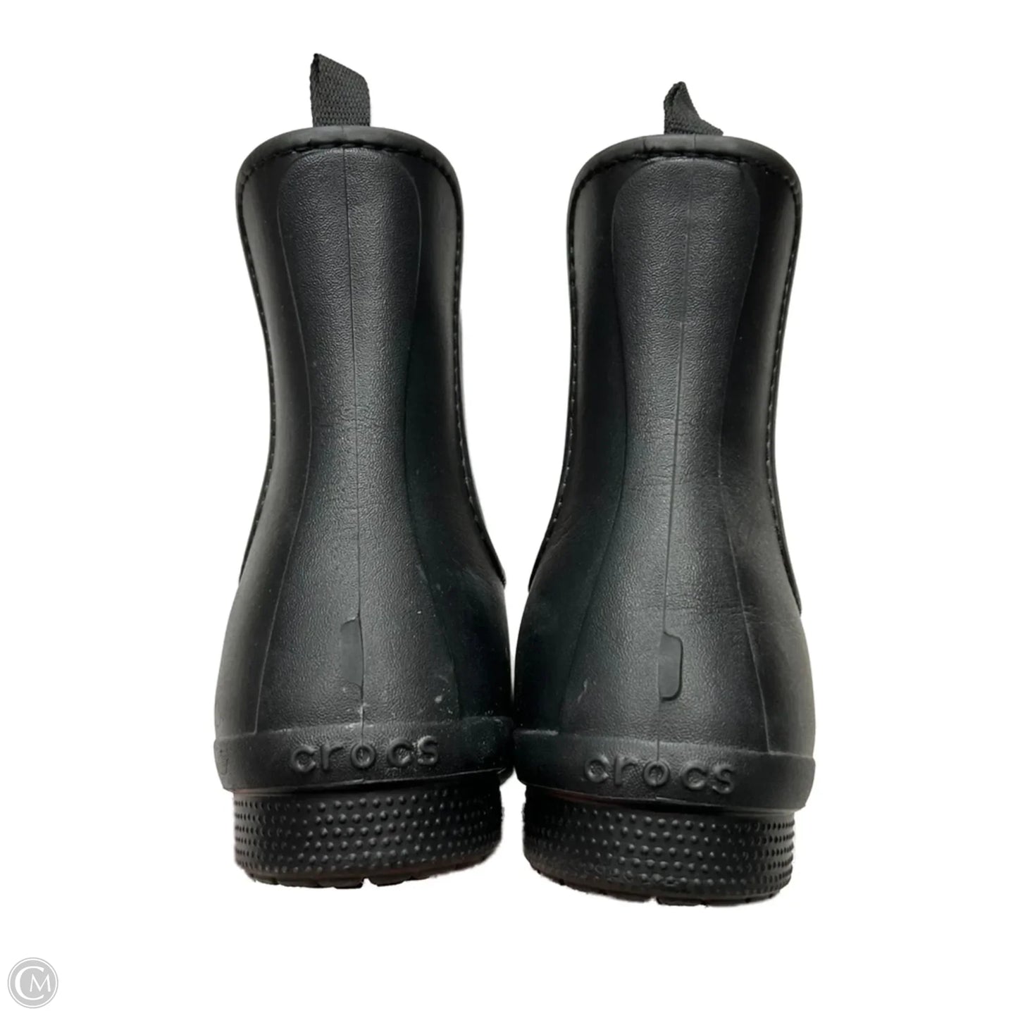 Boots Rain By Crocs In Black & Tan, Size: 11