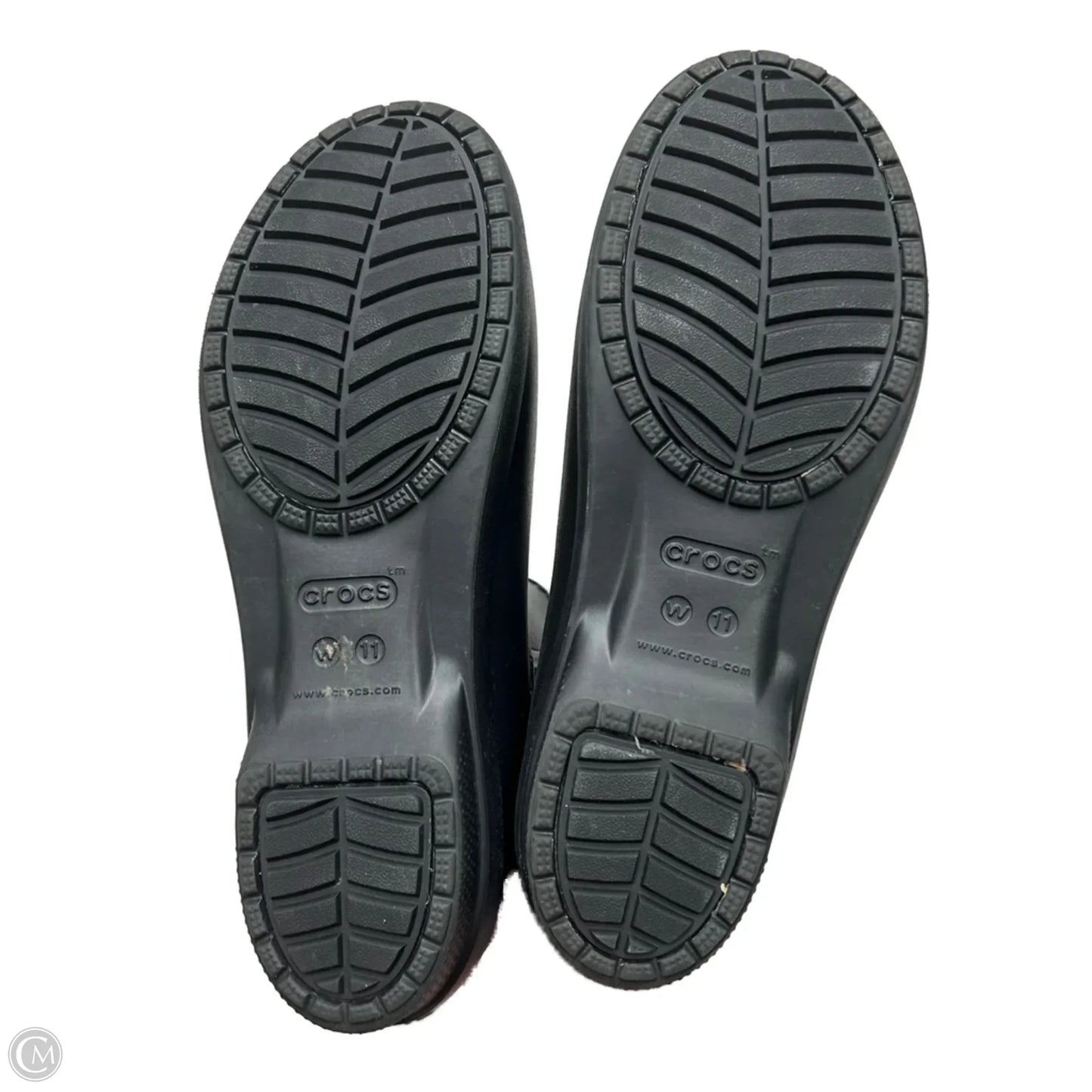 Boots Rain By Crocs In Black & Tan, Size: 11