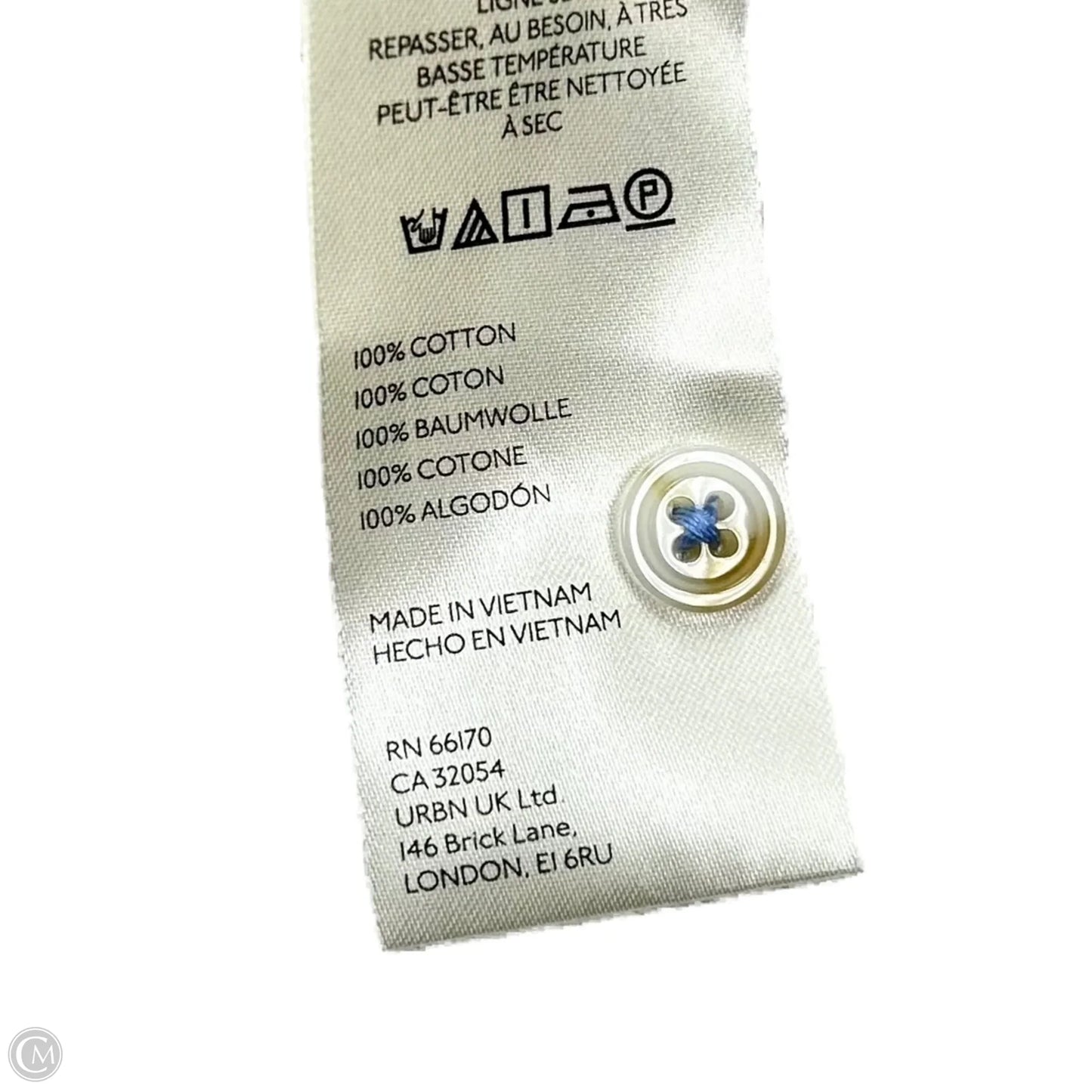 Blouse Long Sleeve By Anthropologie In Blue & White, Size: Xs