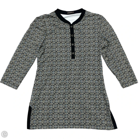 Top Long Sleeve By J Mclaughlin In Black & Blue, Size: S