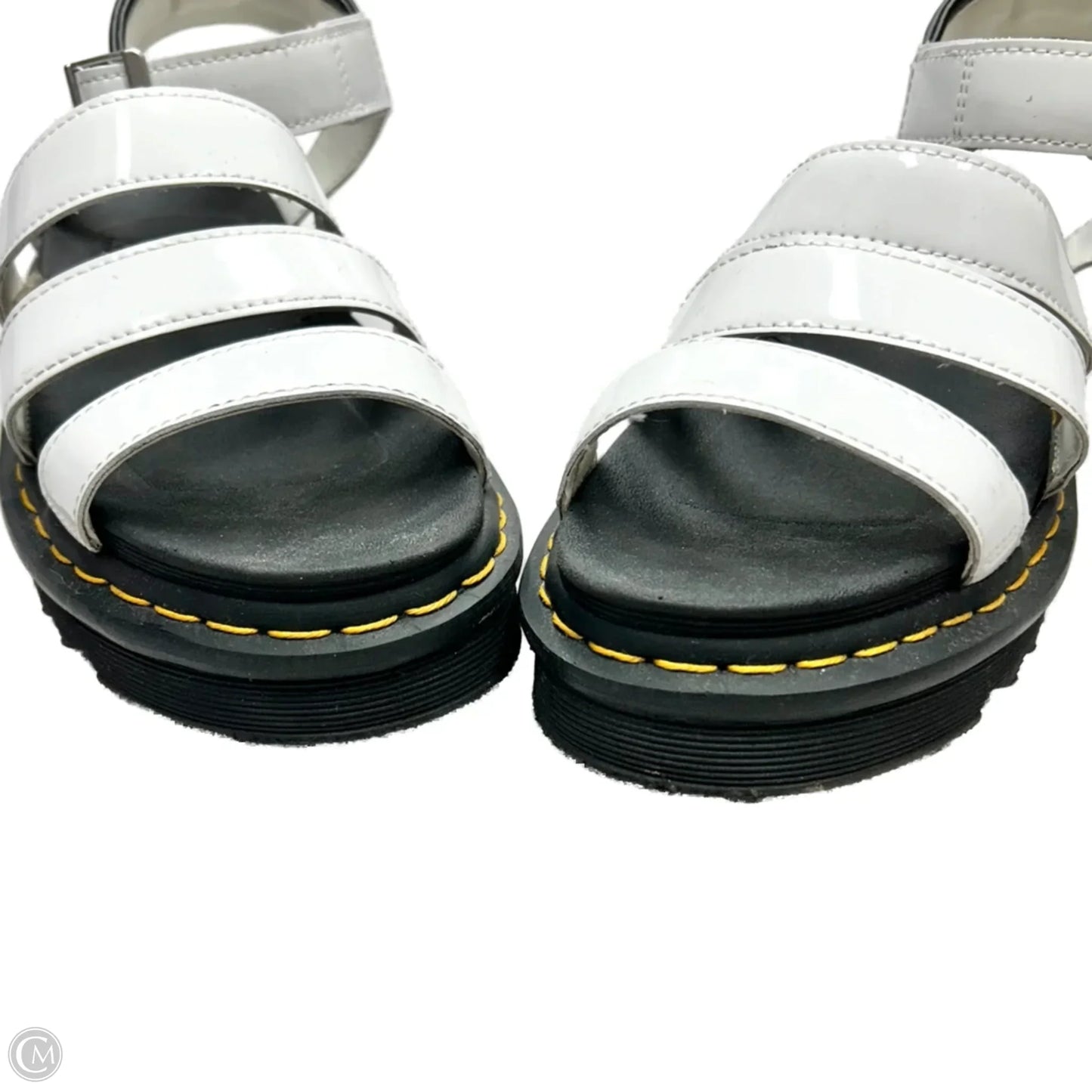 Sandals Heels Platform By Dr Martens In Black & White, Size: 8