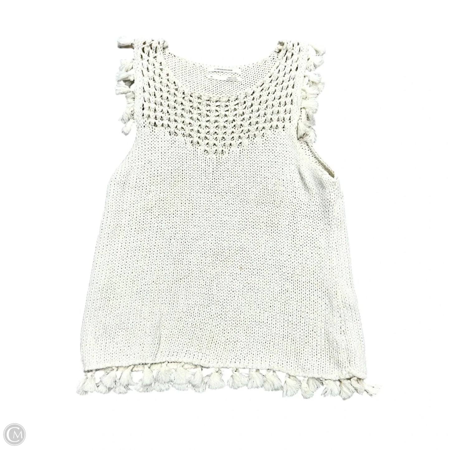 Sweater Short Sleeve By Anthropologie In White, Size: Xs