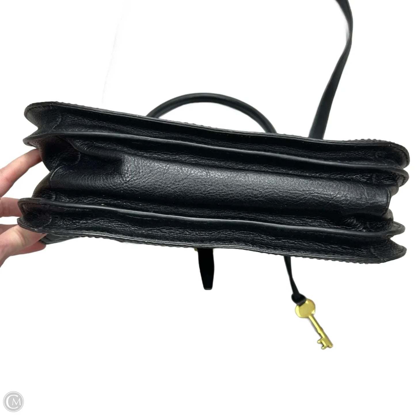 Handbag Leather By Fossil, Size: Large