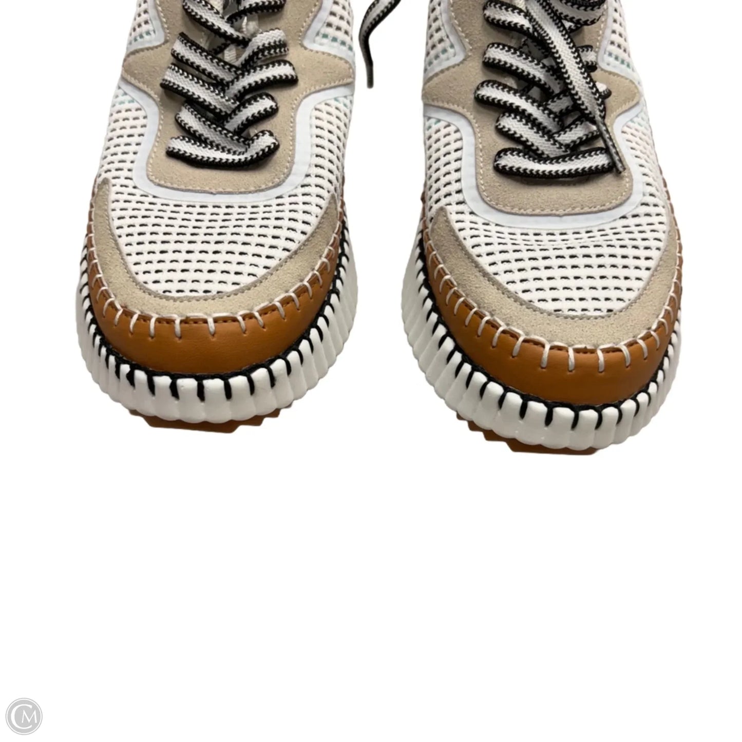Shoes Sneakers By Claudia Ghizzani In Cream & Tan, Size: 8.5