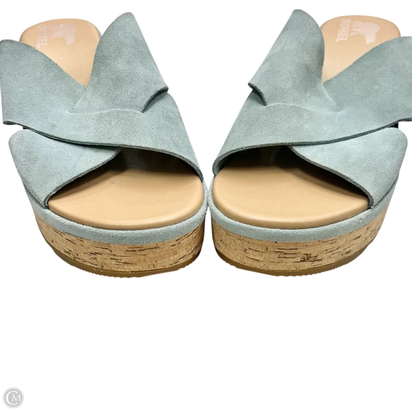 Sandals Heels Wedge By Sorel In Blue, Size: 9.5