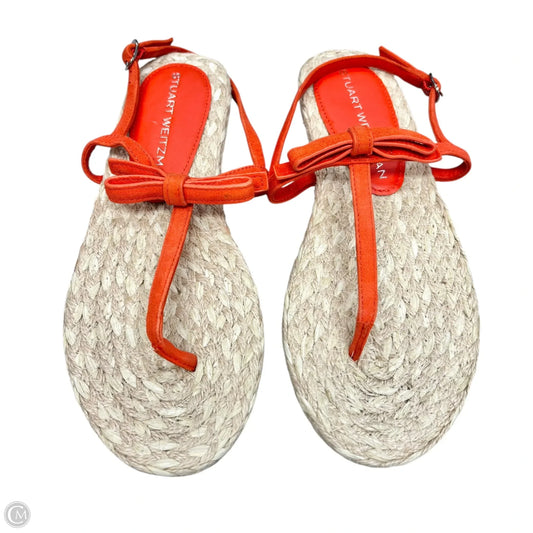 Sandals Designer By Stuart Weitzman In Orange, Size: 7.5