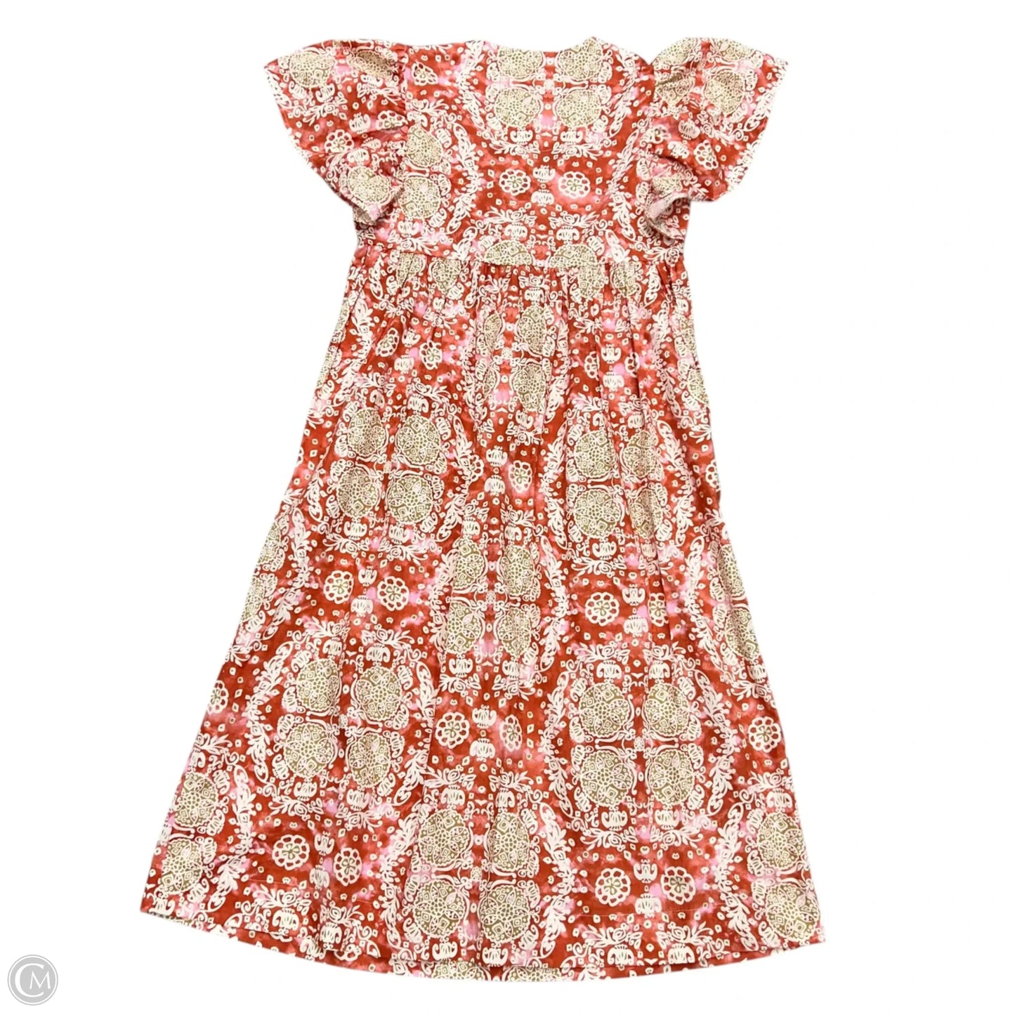 Dress Casual Midi By Maeve In Orange & Pink, Size: Xs