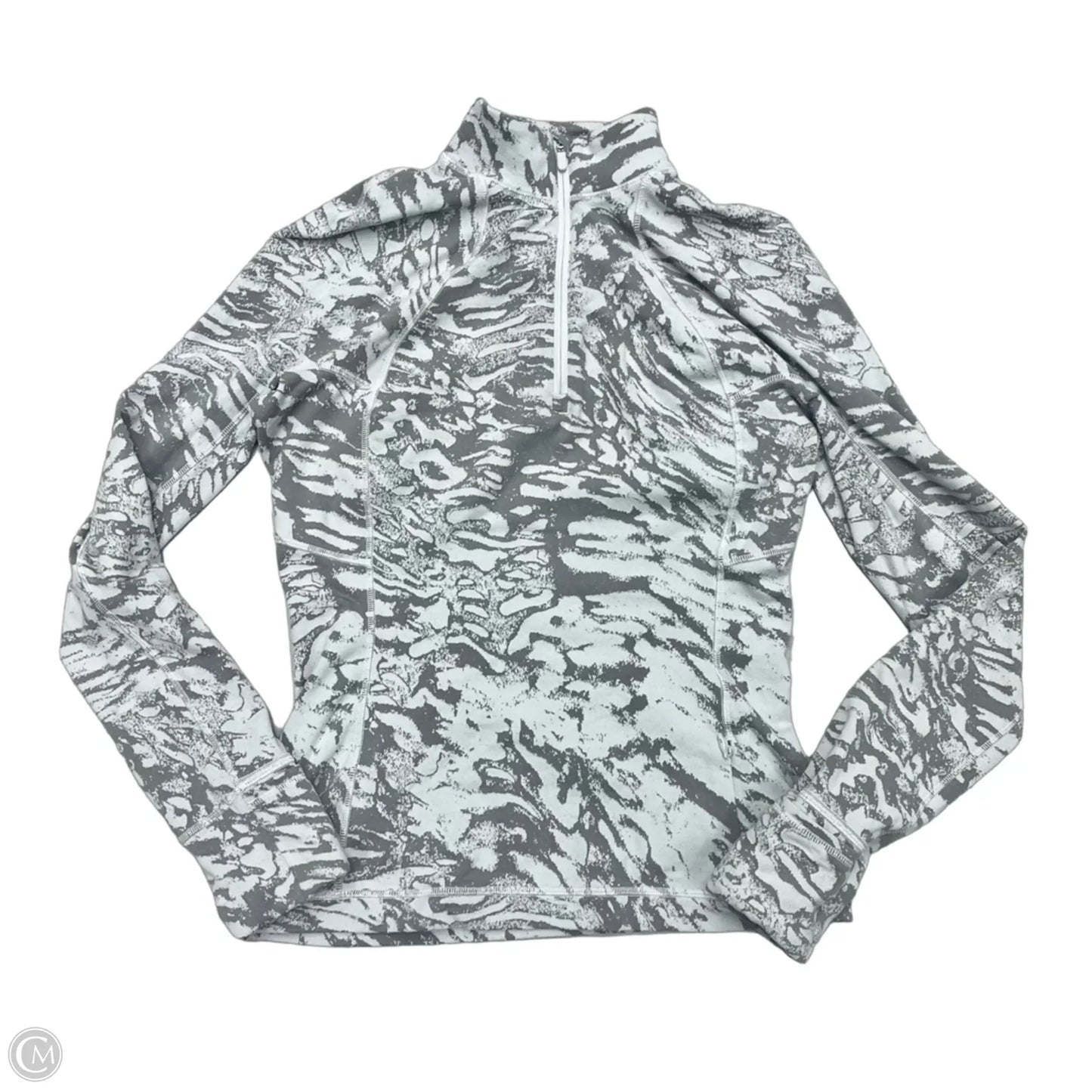 Athletic Top Long Sleeve Collar By Lululemon In Grey, Size: M