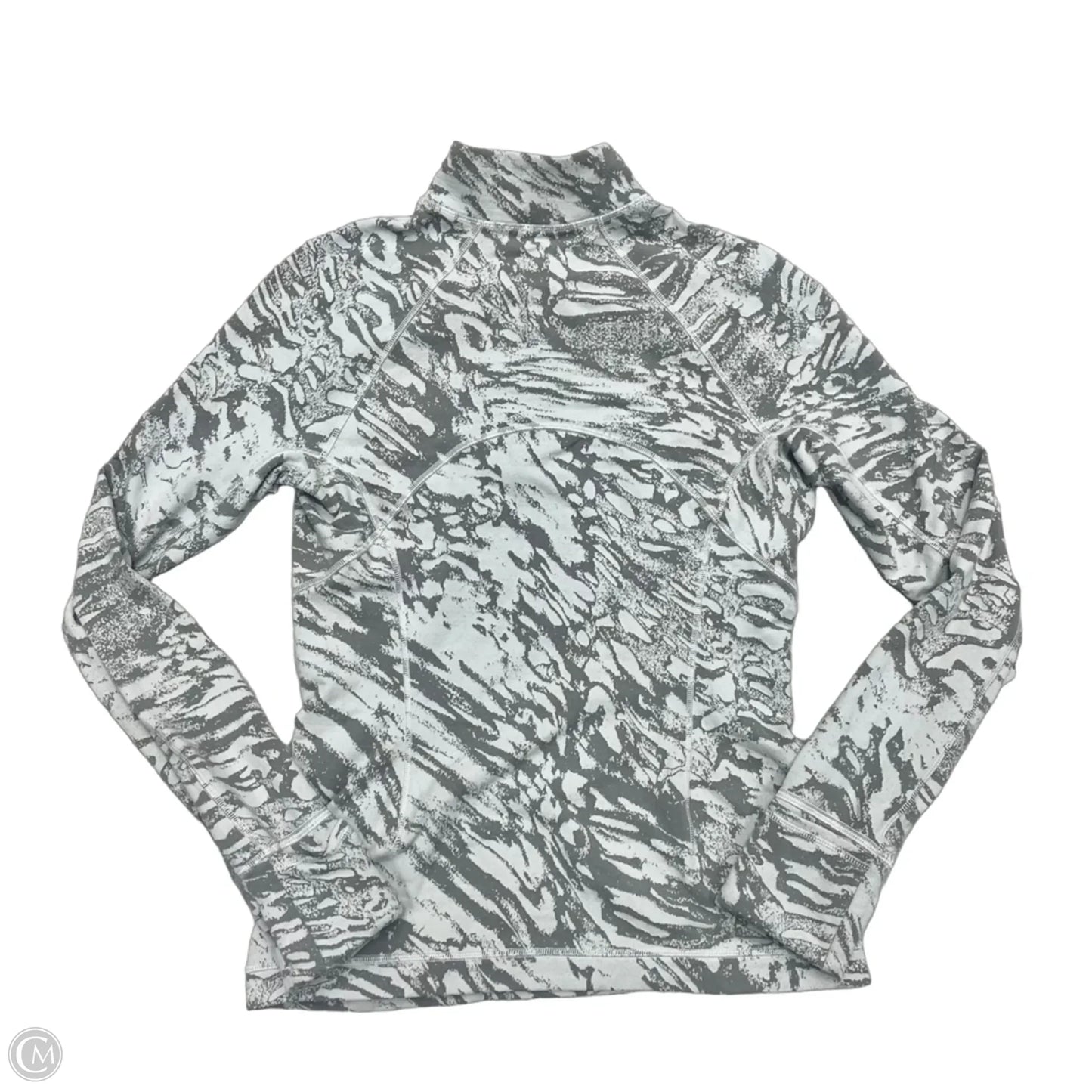 Athletic Top Long Sleeve Collar By Lululemon In Grey, Size: M